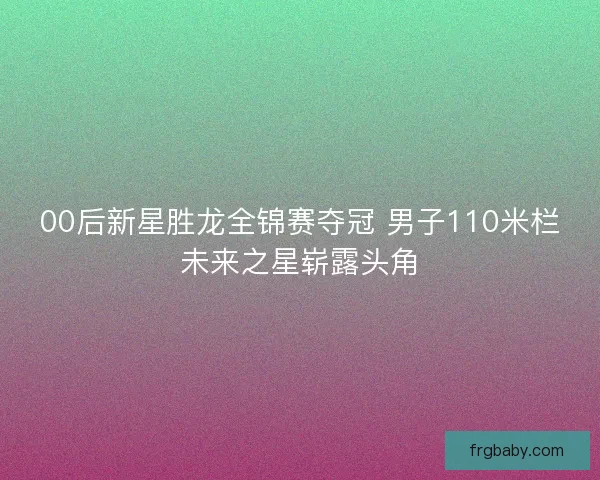 00后新星胜龙全锦赛夺冠 男子110米栏未来之星崭露头角