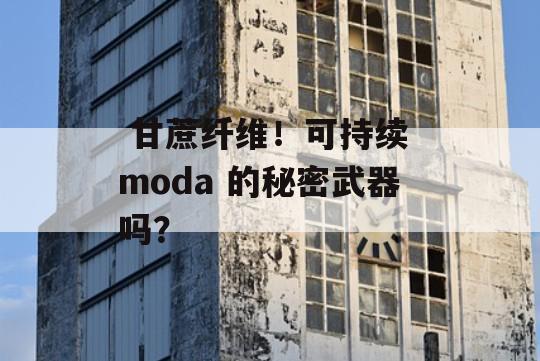  甘蔗纤维！可持续 moda 的秘密武器吗？